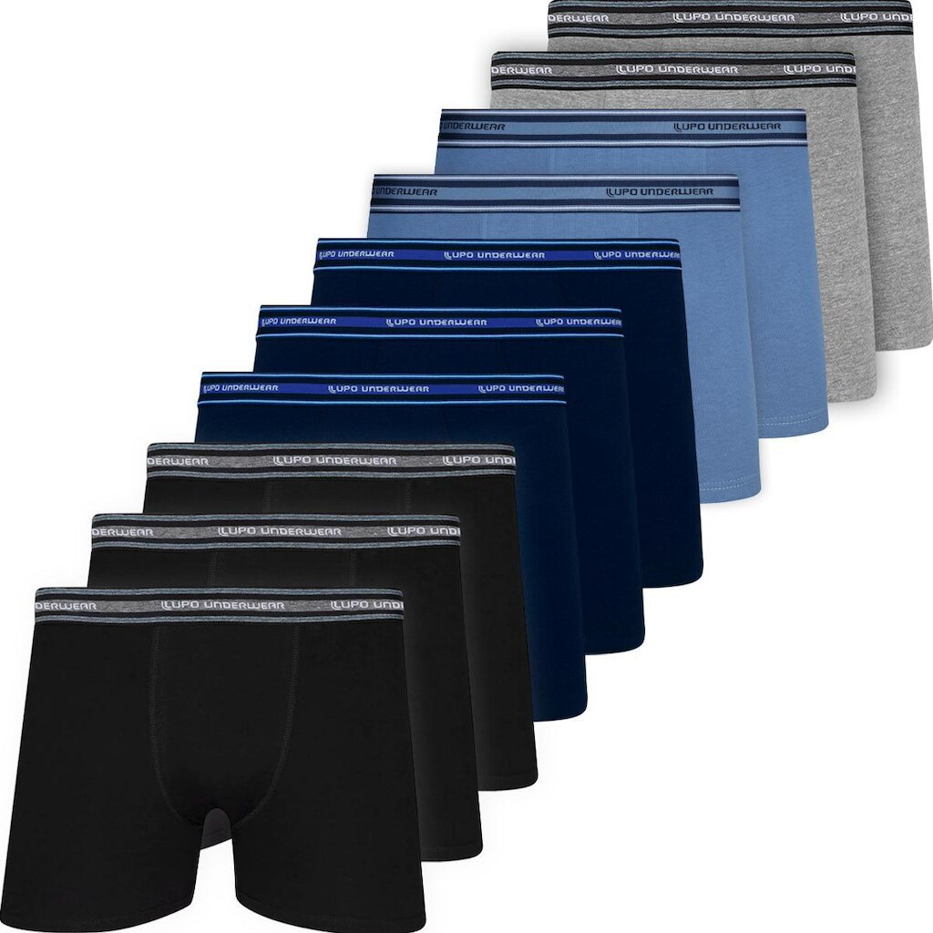 Kit 10 Cuecas Boxer Lupo Masculina em Algodão Respirável Original