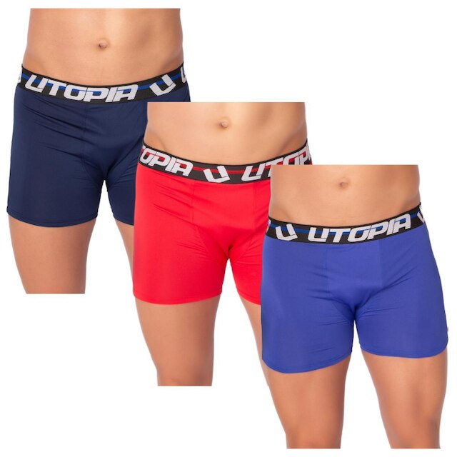 Kit 10 Cuecas Boxer Masculina Lisa Elástico Forro Algodão