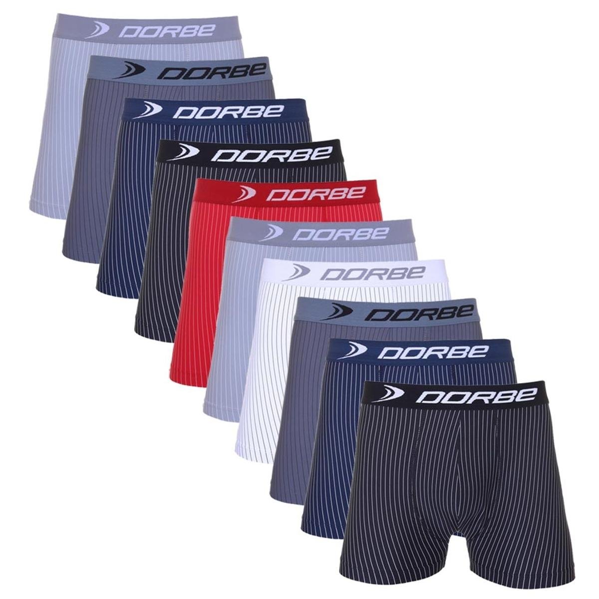 Kit 10 Cuecas Boxer Microfibra Risca de Giz Menor preço em Kit 10 Cuecas Boxer Microfibra Risca de Giz