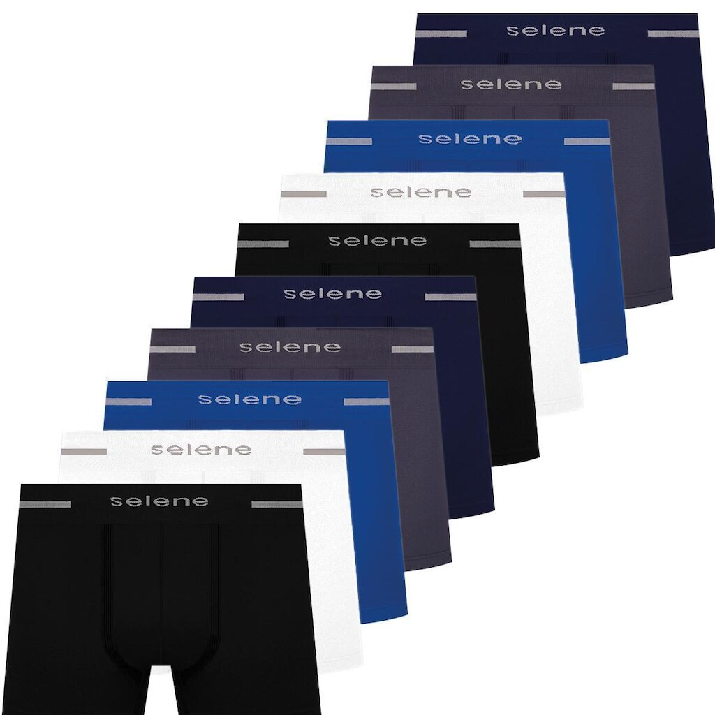 Kit 10 Cuecas Boxer Selene Masculina Cueca Poliamida Box Sem Costura Atacado Original