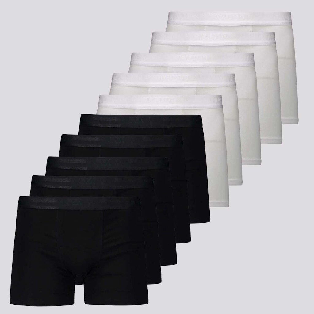 Kit 10 Cuecas Lupo Boxer Elastic Branca e Preta