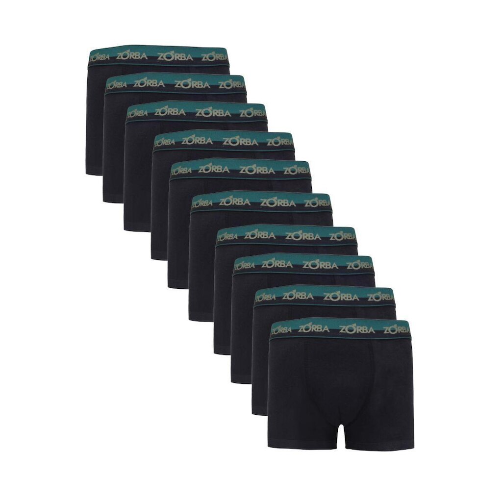 Kit 10 Cuecas Zorba Boxer Max Algodão 702 Preto - G