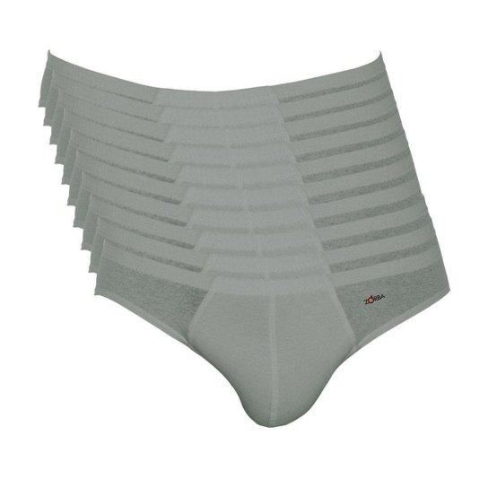 Kit 10 Cuecas Zorba Slip Algodão 791 Mescla - P