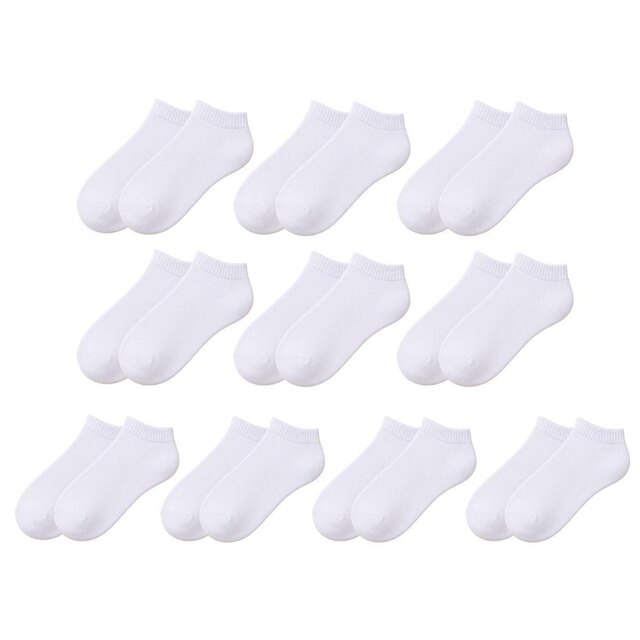 Kit 10 Meias Unissex Soquete Cano Curto Cores Neutras