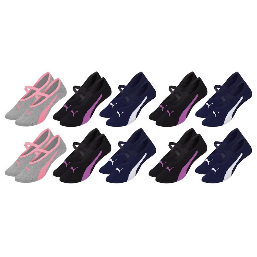 Kit 10 Pares De  Meia Sapatilha Antiderrapante Pilates Puma