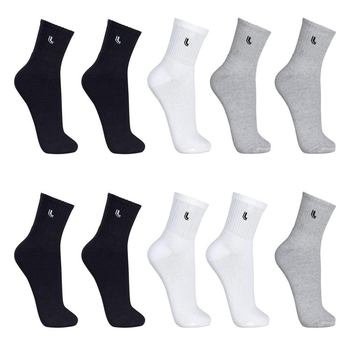 Kit 10 Pares Meias Cano Médio Lupo Sport Masculina Adulto Esportiva Algodão - Sortido Menor preço em Kit 10 Pares Meias Cano Médio Lupo Sport Masculina Adulto Esportiva Algodão - Sortido