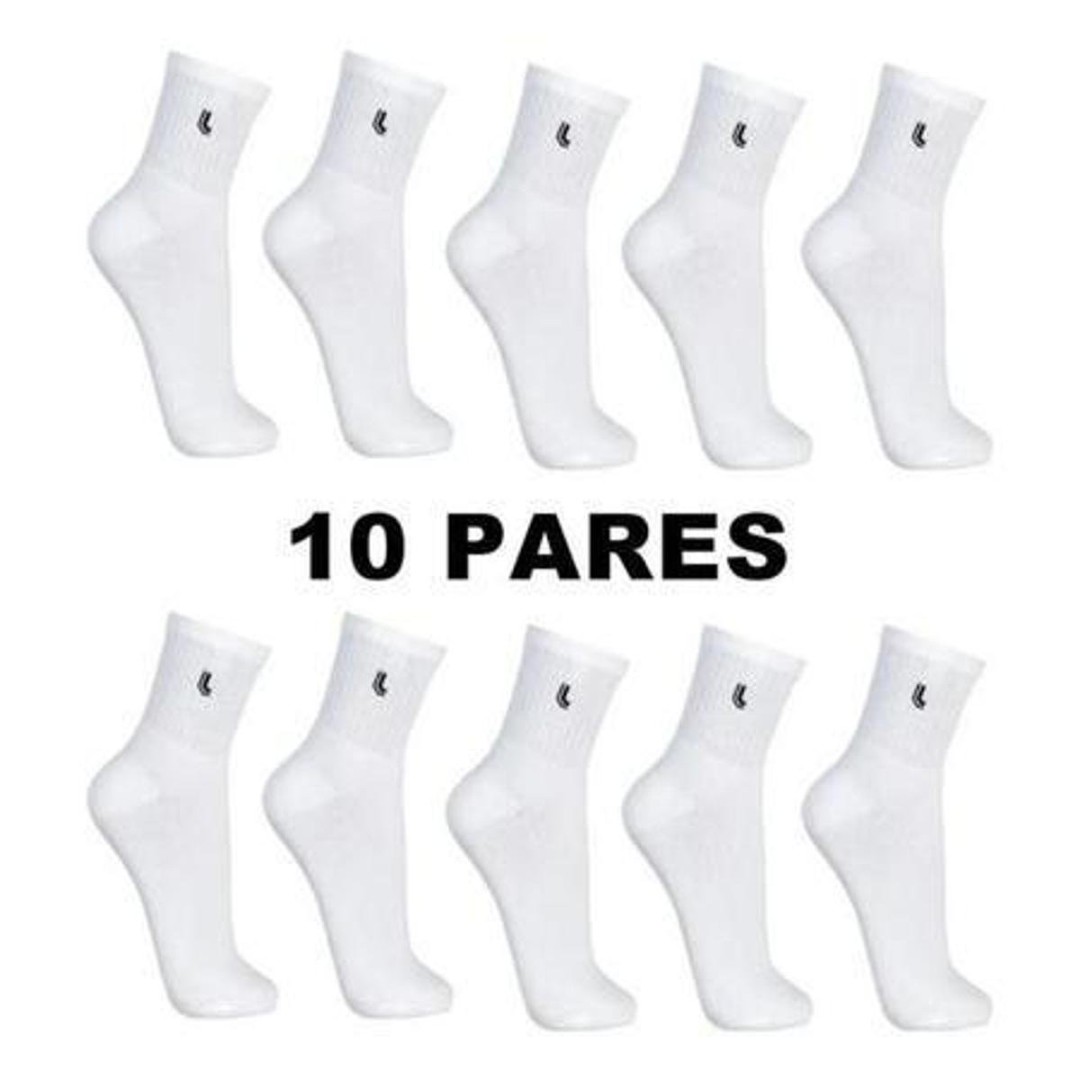 Kit 10 Pares Meias Cano Médio Lupo Sport Masculina Adulto Esportiva Algodão - Branco Menor preço em Kit 10 Pares Meias Cano Médio Lupo Sport Masculina Adulto Esportiva Algodão - Branco