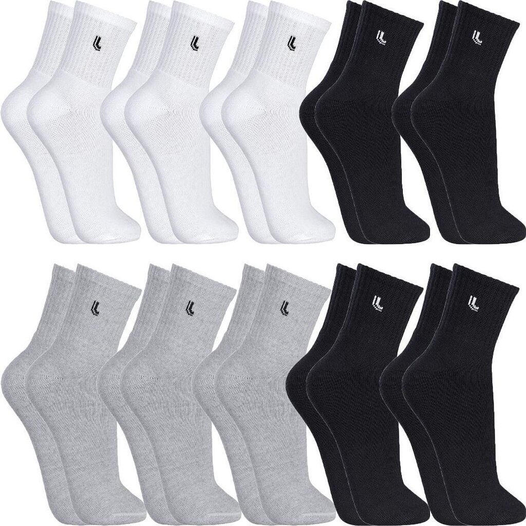 Kit 10 Pares Meias Lupo Algodão Cano Médio Alto Masculina Esportiva Academia Original
