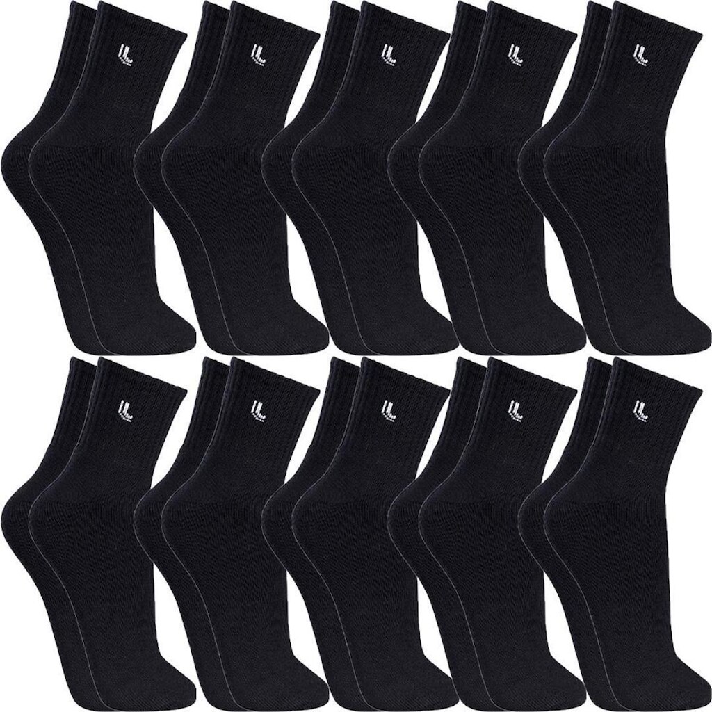 Kit 10 Pares Meias Lupo Algodão Cano Médio Alto Masculina Esportiva Academia Original