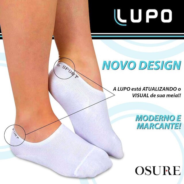 Kit 10 Pares Meias Lupo Cano Curto Baixo Meia Soquete Algodão Masculina Feminina Unissex