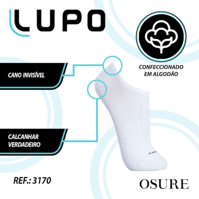Kit 10 Pares Meias Lupo Cano Curto Baixo Meia Soquete Algodão Masculina Feminina Unissex