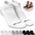 Kit 10 Pares Meias Zhamaro Cano Curto Soquete Baixo Algodão Atoalhada Masculina Feminina Confortável - Preto+Branco