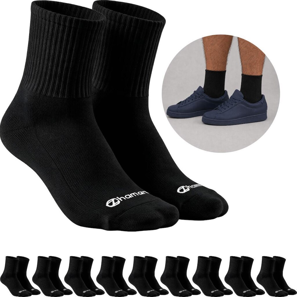 Kit 10 Pares Meias Zhamaro Cano Médio Algodão Atoalhada Masculina Feminina Confortável Grossa