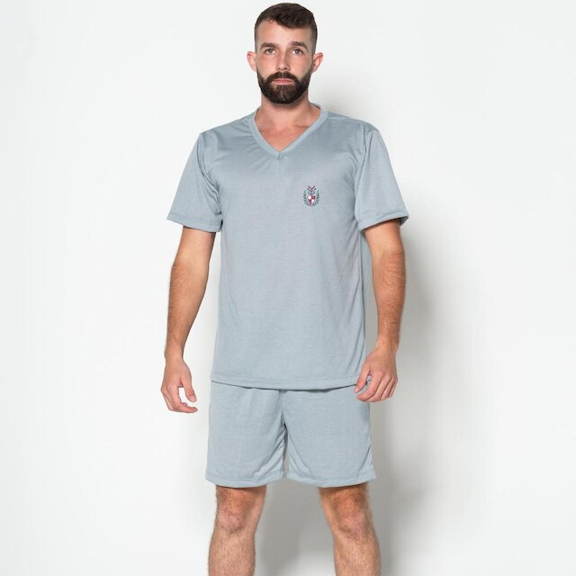 Kit 10 Pijamas Masculino Liso Curto Short e Camisa Verão