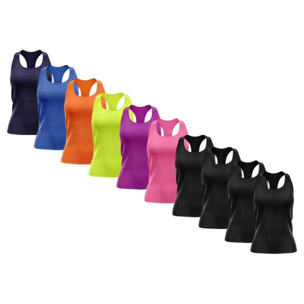 Kit 10 Regata Nadador Feminina Dry Proteção Solar UV Fitness Academia Treino Blusinha Regatas