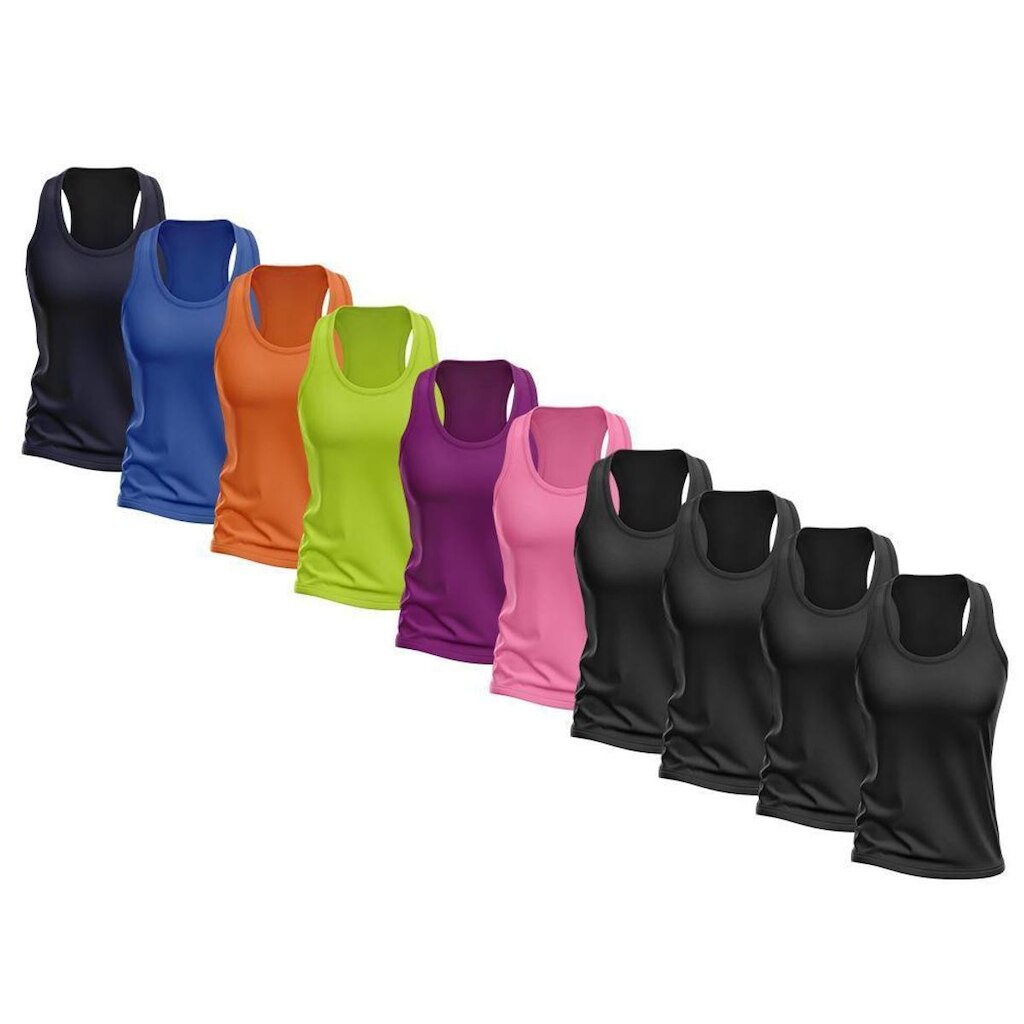 Kit 10 Regata Nadador Feminina Dry Proteção Solar UV Fitness Academia Treino Blusinha Regatas