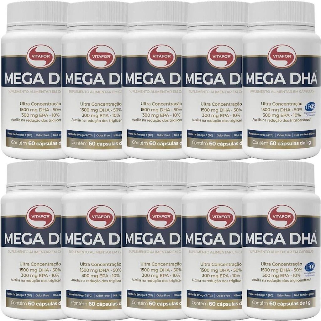 Kit 10X Mega Dha - 60 Cápsulas - Vitafor