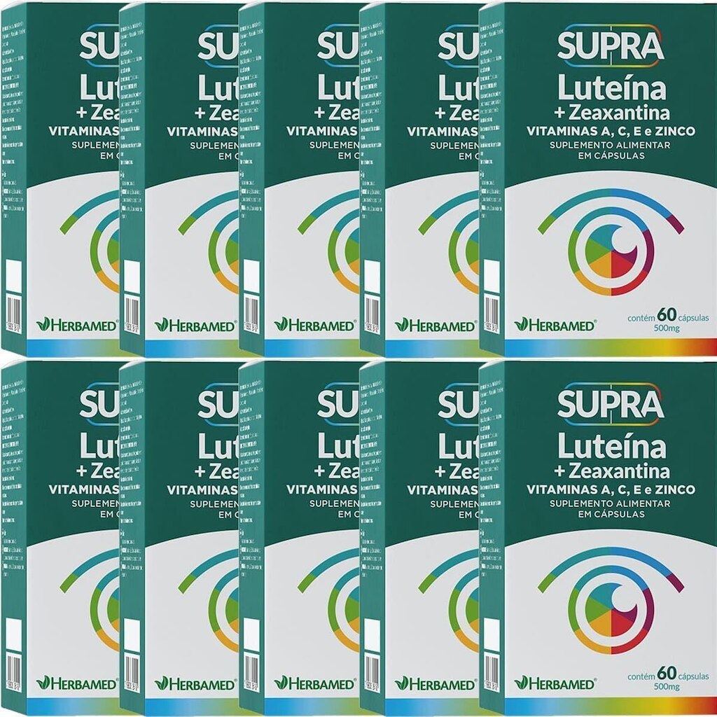 Kit 10X Supra Luteina + Zeaxantina - 500mg 60 Cápsulas - Herbamed