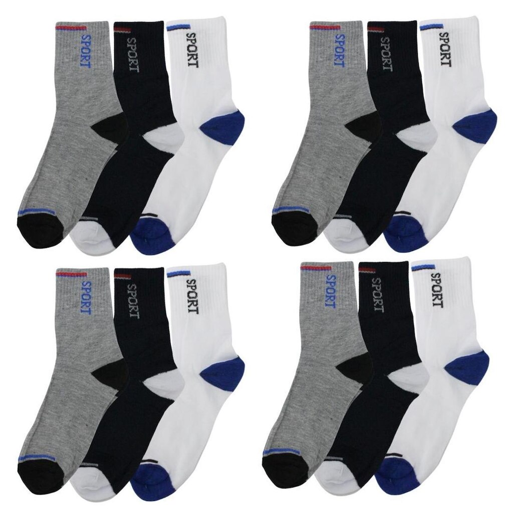 Kit 12 Pares de Meias Cano Alto Unissex