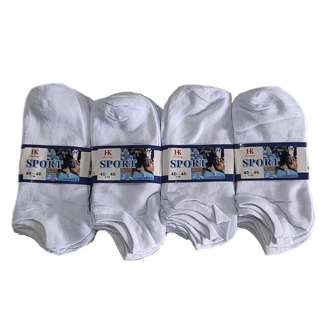 Kit 12 Pares de Meias Masculina Soquete 40-46 Branco