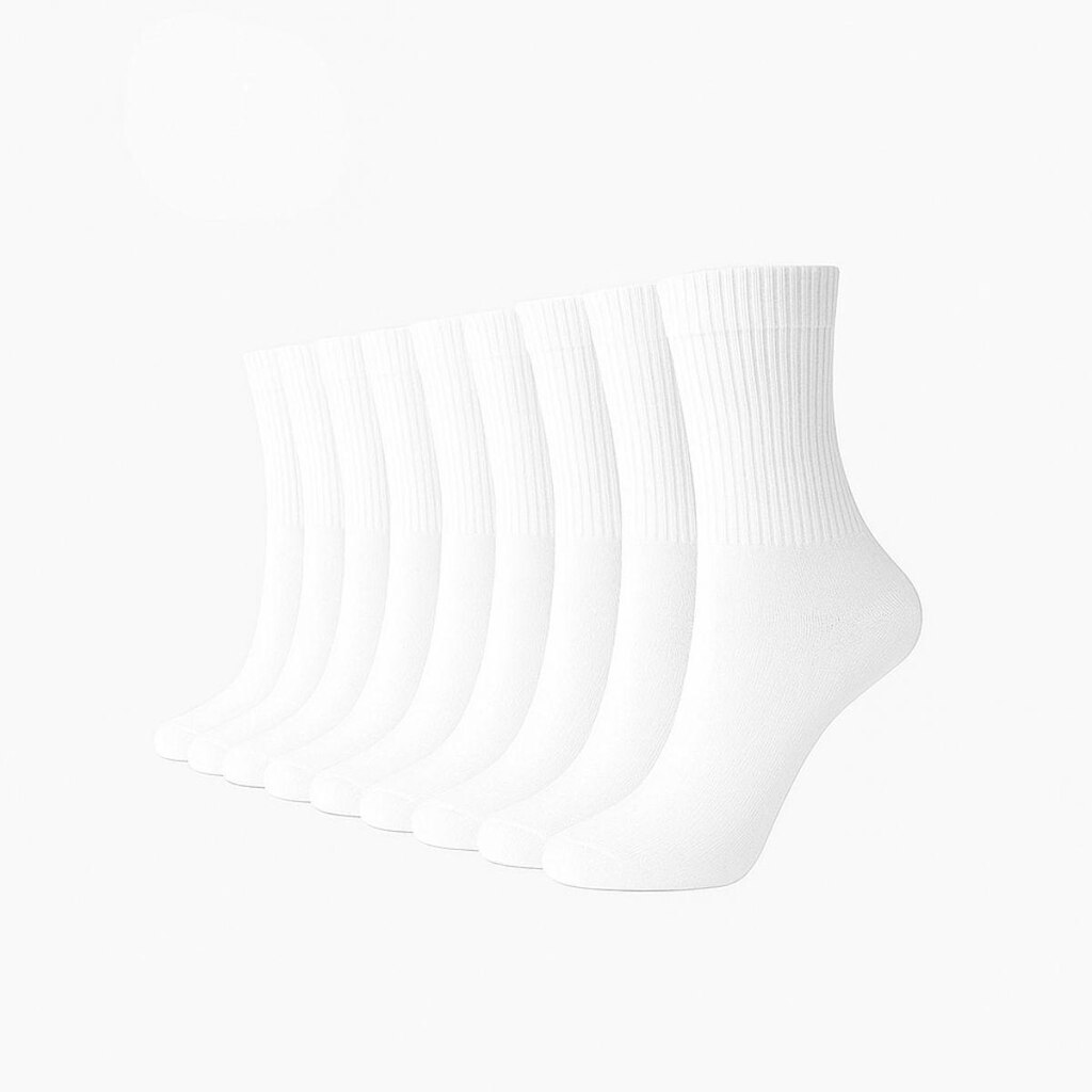 Kit 12 Pares de Meias Vih Triny Masculinas Cano Médio Brancas