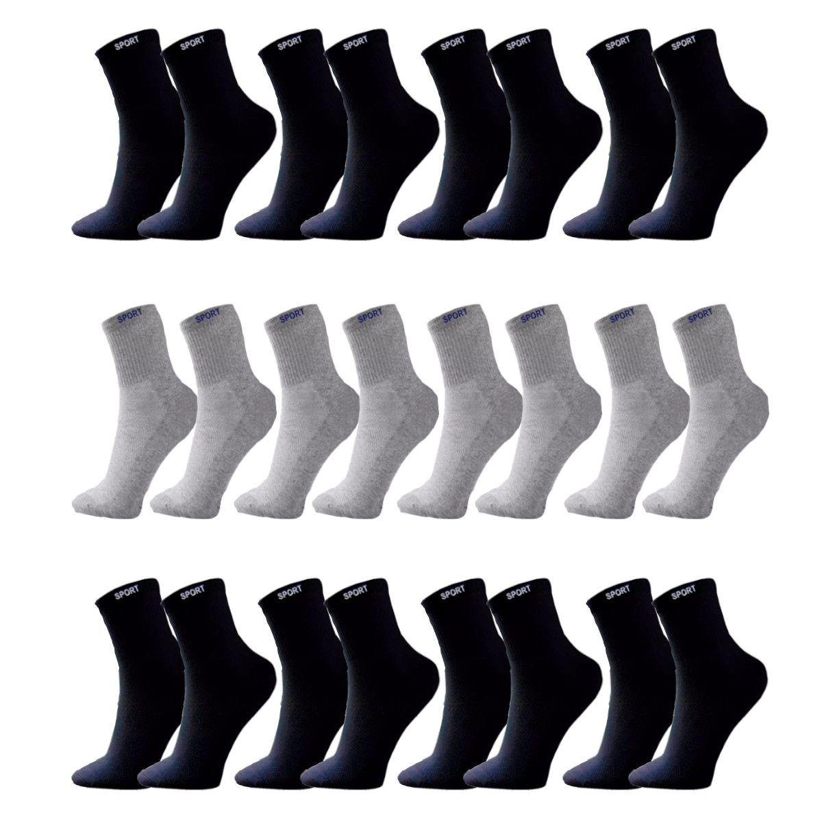 Kit 12 Pares Meias Bruck Store Cano Longo Sport Masculina - Preto e Cinza Menor preço em Kit 12 Pares Meias Bruck Store Cano Longo Sport Masculina - Preto e Cinza