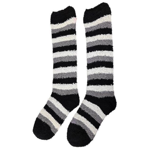 Kit 12 Pares Meias Feminino Adulto 3/4 Longa Quente Inverno Proteção Frio Listras