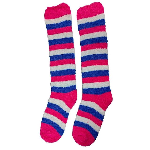 Kit 12 Pares Meias Feminino Adulto 3/4 Longa Quente Inverno Proteção Frio Listras