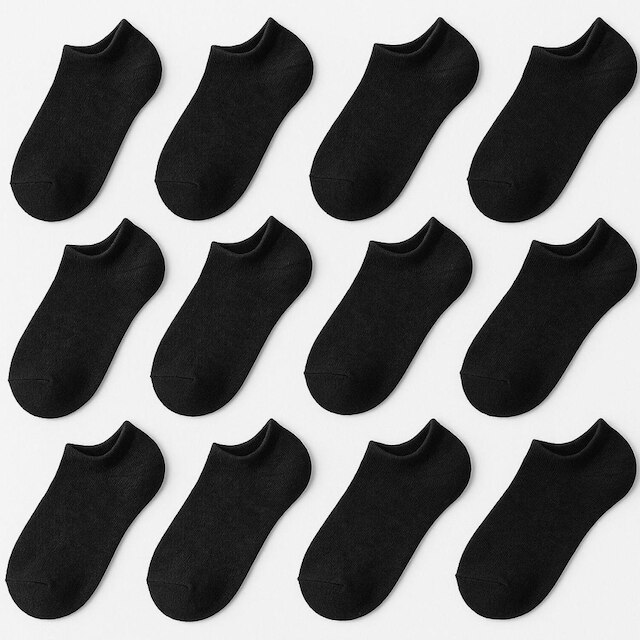 Kit 12 Pares Meias FMF Soquete Pretas Masculina Conforto