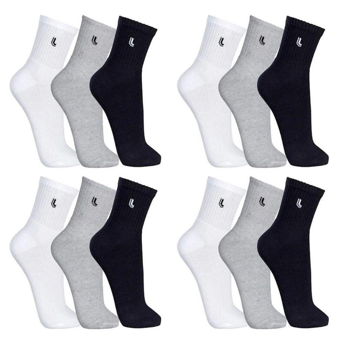 Kit 12 Pares Meias Lupo Cano Médio Walk Menor preço em Kit 12 Pares Meias Lupo Cano Médio Walk