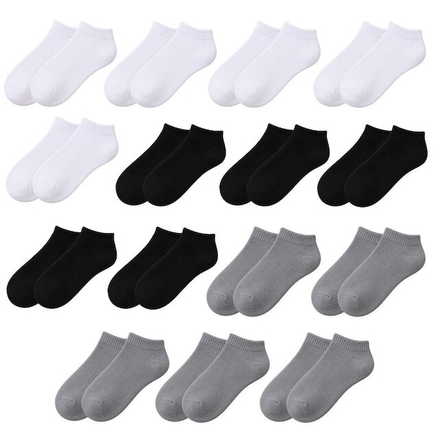 Kit 15 Pares de Meias Soquete Cano Curto Baixo Unissex Masculina Feminina Básica Academia Tênis