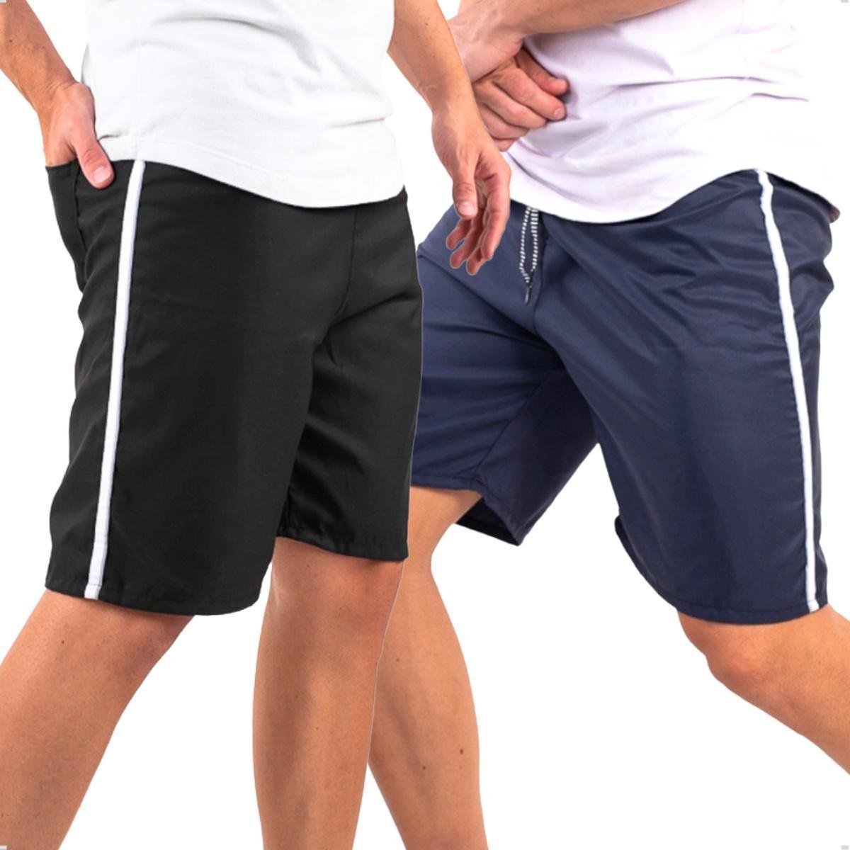 Kit 2 Bermuda Masculina Popular Esporte Short Tactel Leve Treino Menor preço em Kit 2 Bermuda Masculina Popular Esporte Short Tactel Leve Treino