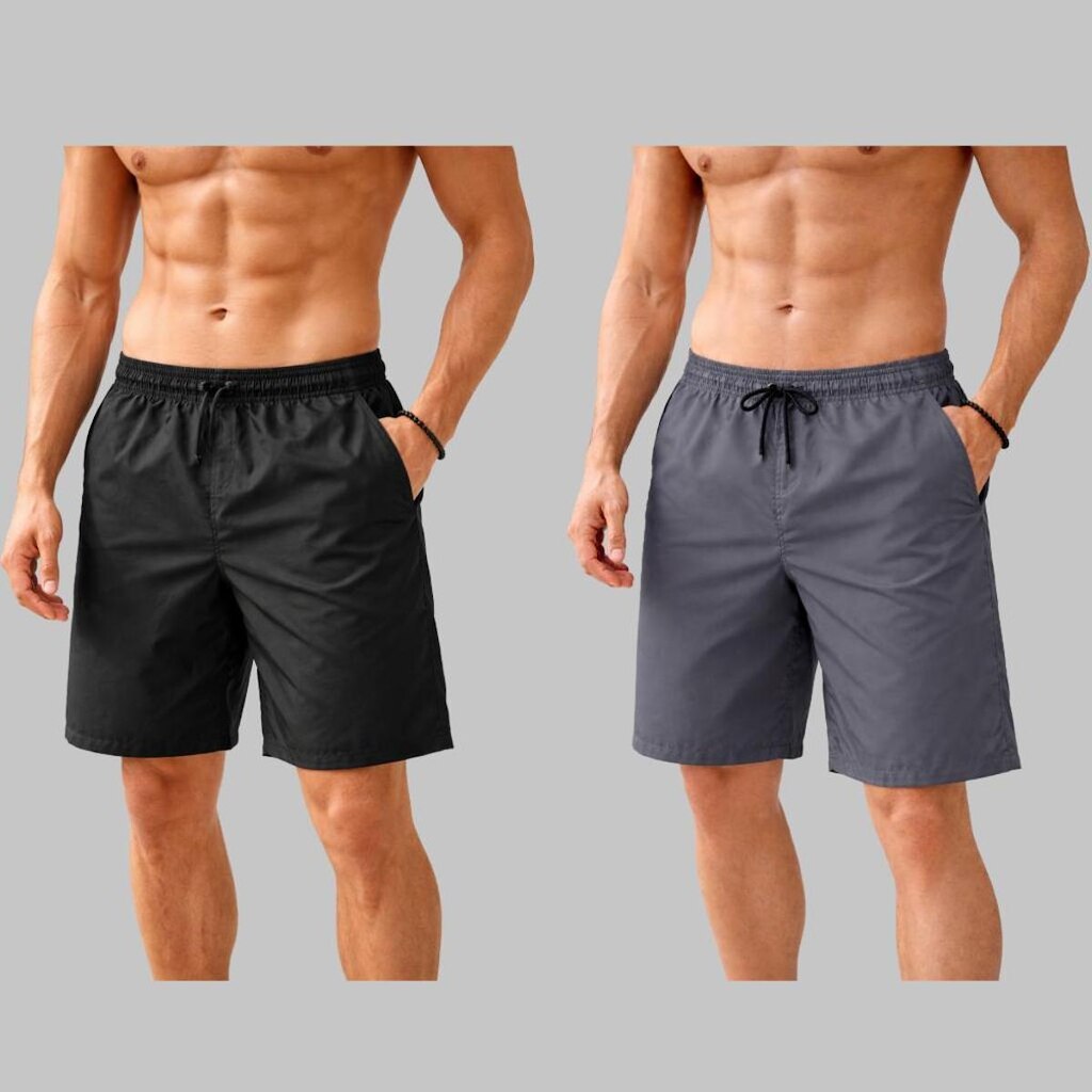 Kit 2 Bermuda Masculina Tactel Casual Leve Cós Elástico
