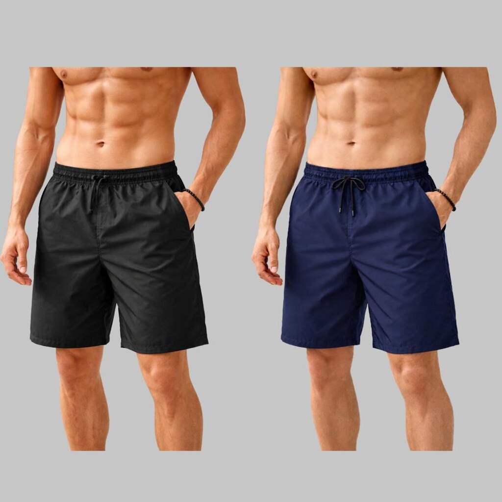 Kit 2 Bermuda Masculina Tactel Casual Leve Cós Elástico