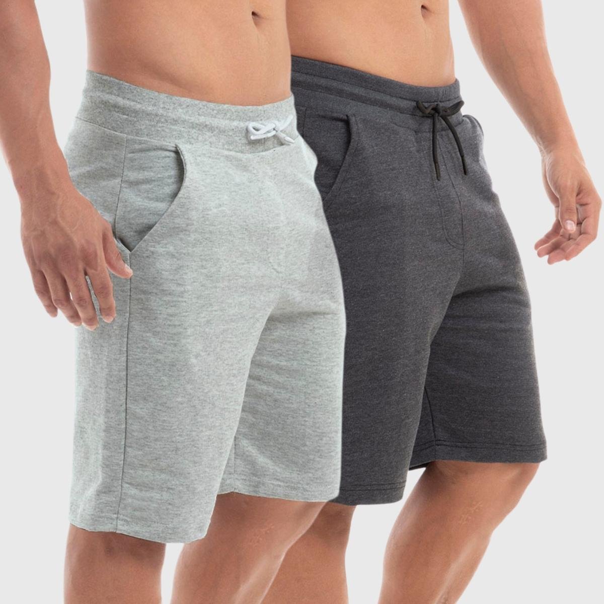 Kit 2 Bermudas de Moletom Masculino Treino Academia Benellys Menor preço em Kit 2 Bermudas de Moletom Masculino Treino Academia Benellys