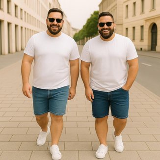 Kit 2 Bermudas JEANS MASCULINA LISA Plus Size Grande Tamanho 44 46 48 Básica Reforçada 1100