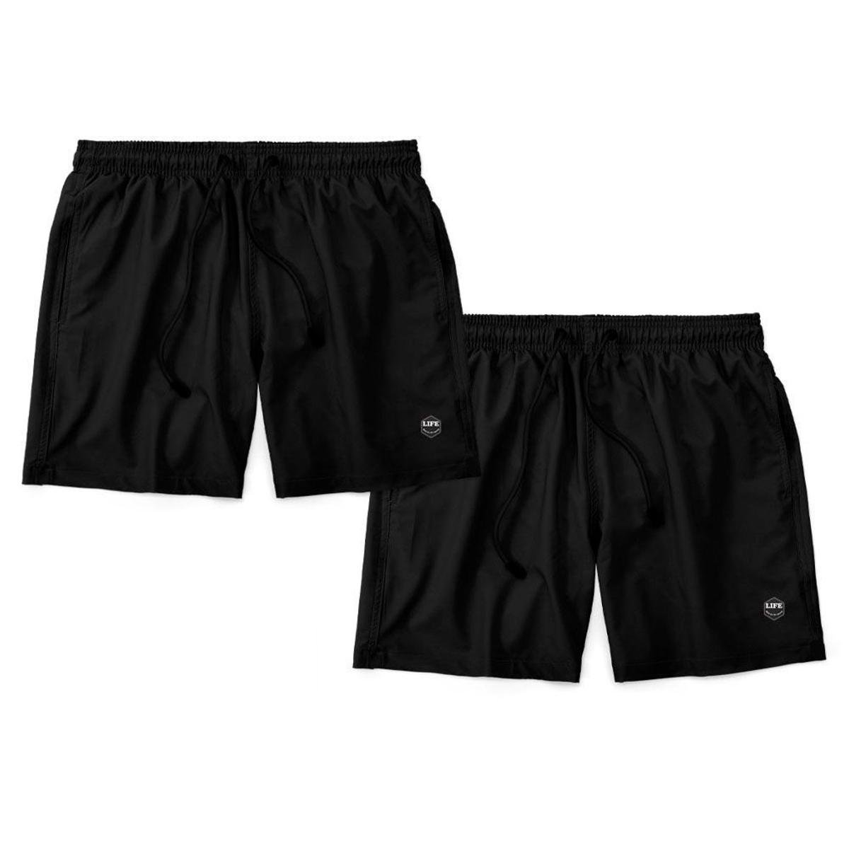Kit 2 Bermudas Life Lisa Short Liso Masculino Básico Mauricinho Tactel Menor preço em Kit 2 Bermudas Life Lisa Short Liso Masculino Básico Mauricinho Tactel