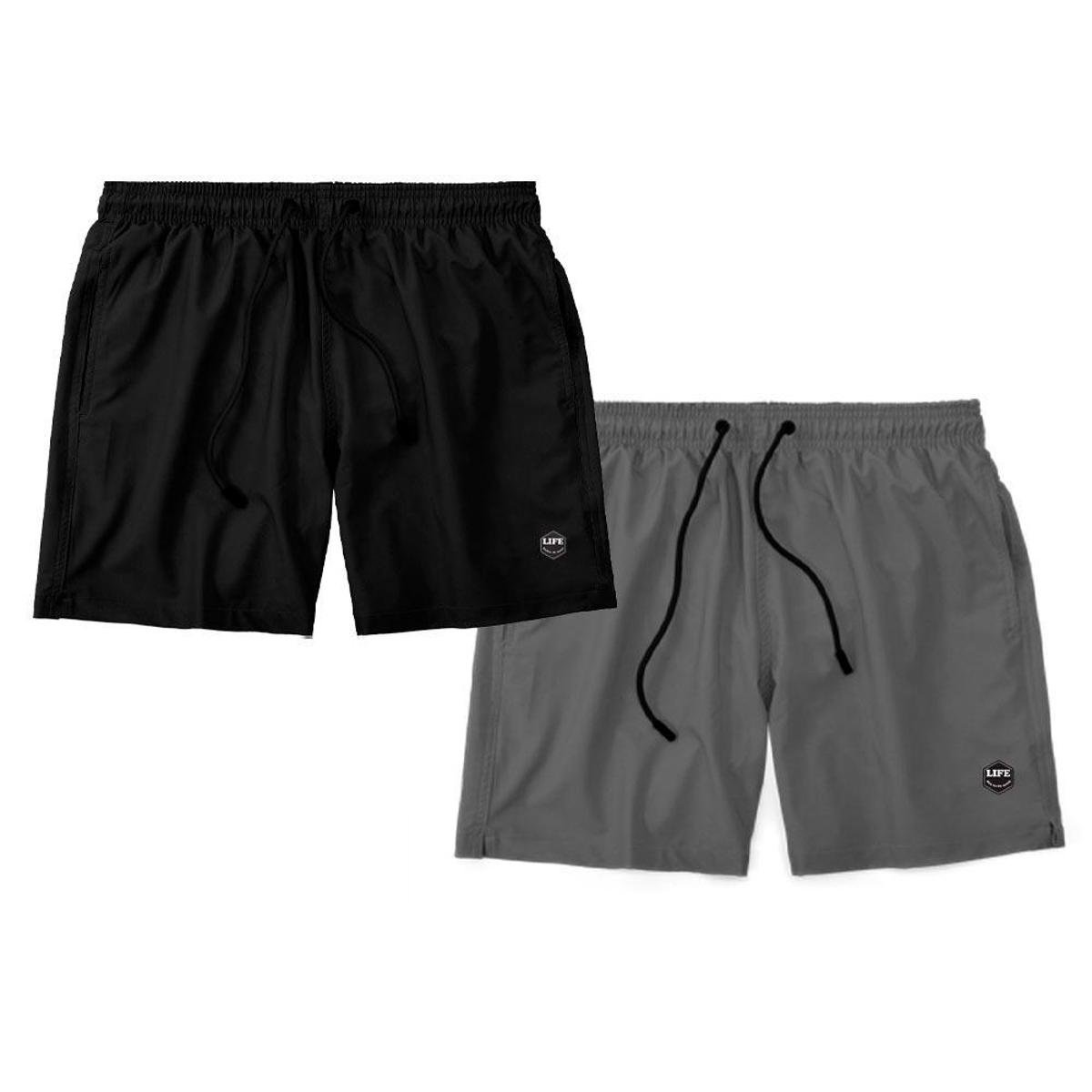 Kit 2 Bermudas Life Lisa Short Liso Masculino Básico Mauricinho Tactel Menor preço em Kit 2 Bermudas Life Lisa Short Liso Masculino Básico Mauricinho Tactel