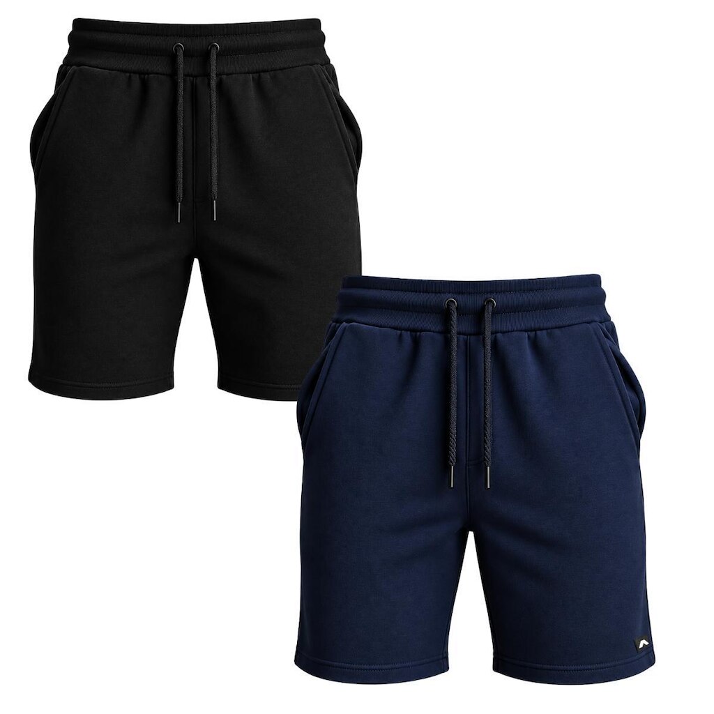 Kit 2 Bermudas Masculina Moletom Short Dagg Algodão Lisa Com Bolsos