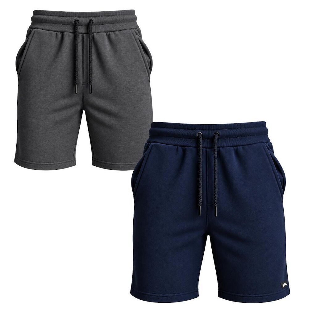 Kit 2 Bermudas Masculina Moletom Short Dagg Algodão Lisa Com Bolsos