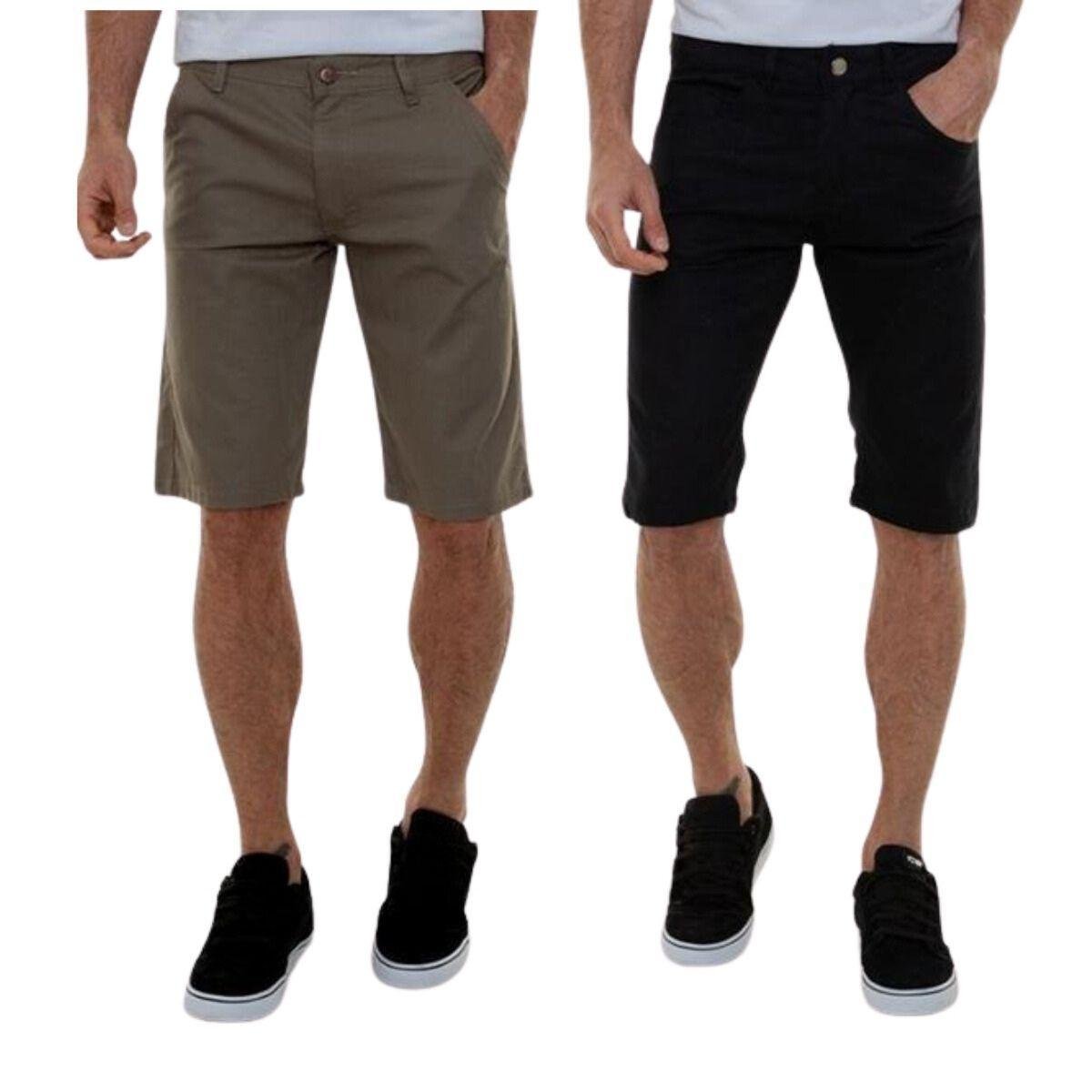 Kit 2 Bermudas Masculinas de Sarja Premium Versatti Paraguaçu Menor preço em Kit 2 Bermudas Masculinas de Sarja Premium Versatti Paraguaçu