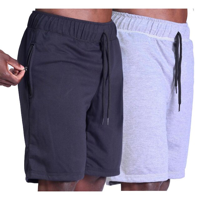 KIT 2 Bermudas Moletinho 2 Bolsos com Ziper Masculina MXD Conceito