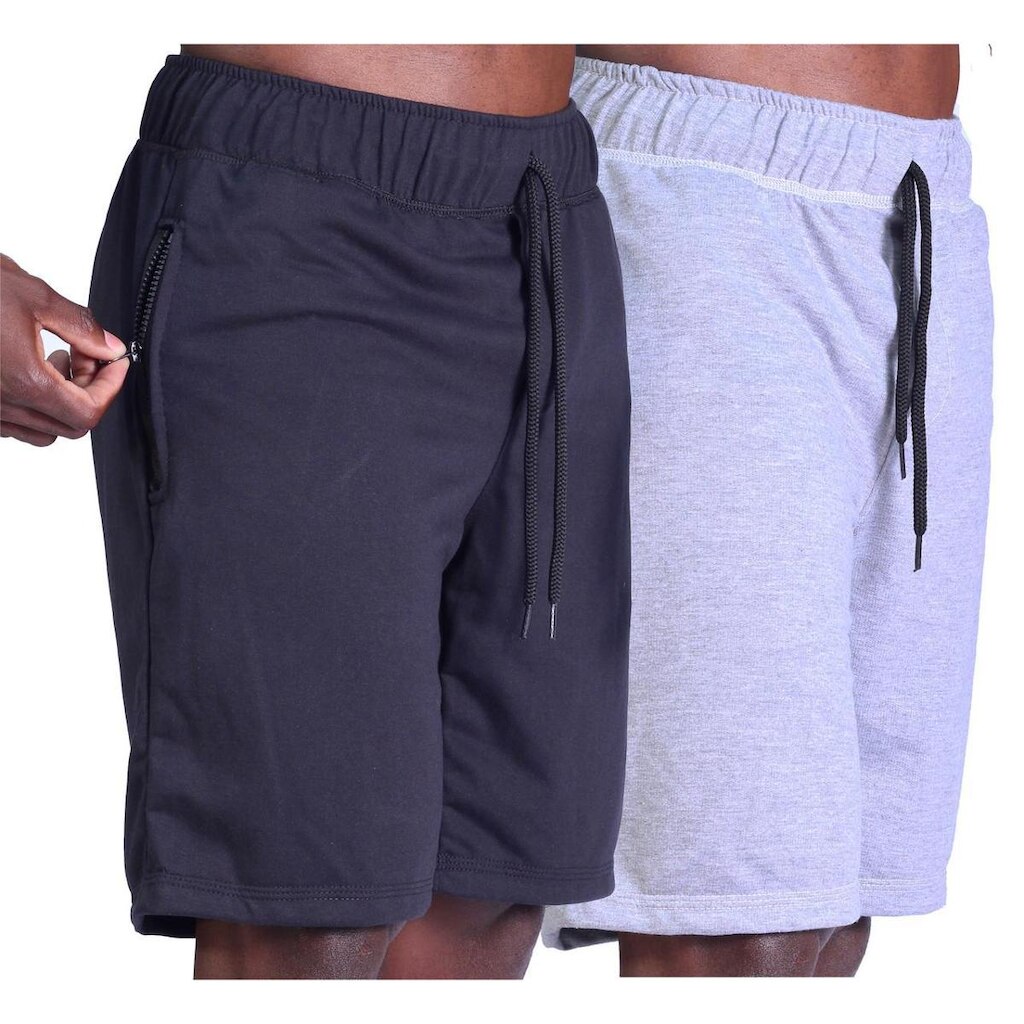 KIT 2 Bermudas Moletinho 2 Bolsos com Ziper Masculina MXD Conceito