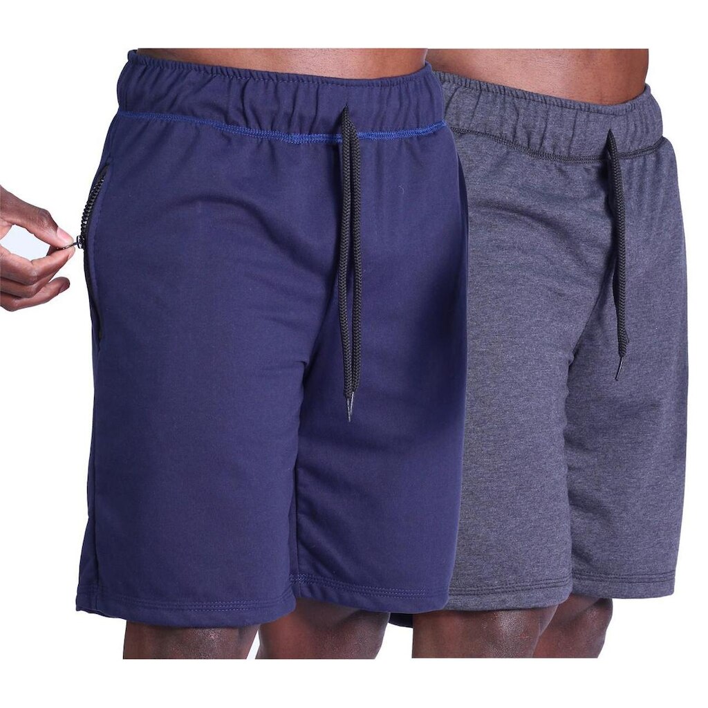KIT 2 Bermudas Moletinho 2 Bolsos com Ziper Masculina MXD Conceito