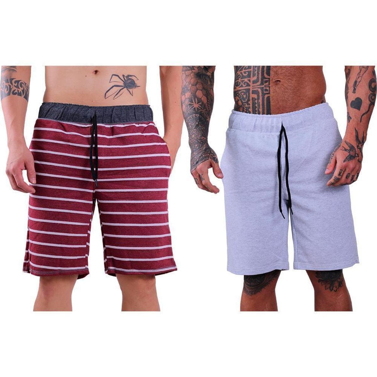 Kit 2 Bermudas Moletom e Moletinho MXD Conceito Cores Diversas Opções Básica FullPrint Sport Fit Menor preço em Kit 2 Bermudas Moletom e Moletinho MXD Conceito Cores Diversas Opções Básica FullPrint Sport Fit