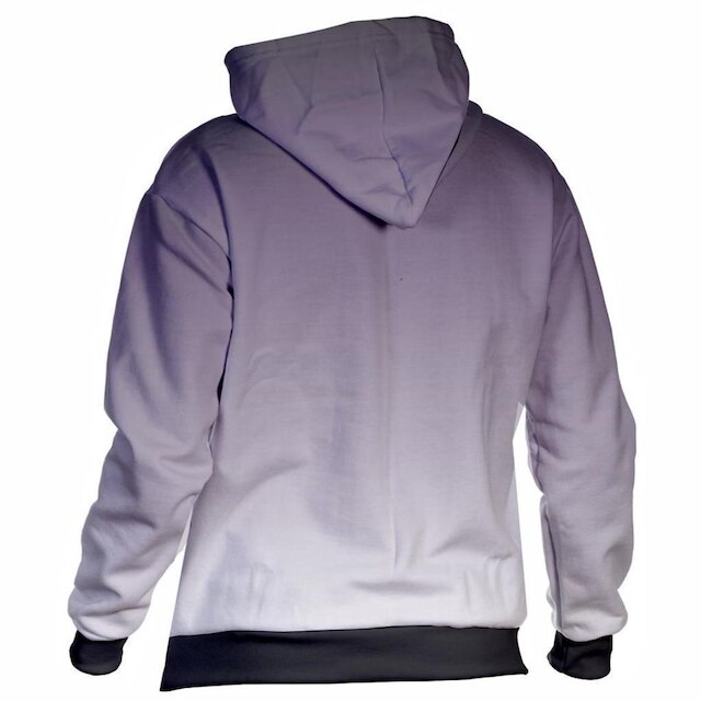 Kit 2 Blusa de Frio Moletom Estampada Degrade Com Capuz Bolsos Laterais de Poliéster