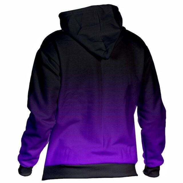 Kit 2 Blusa de Frio Moletom Estampada Degrade Com Capuz Bolsos Laterais de Poliéster