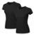 Kit 2 Blusa Feminina Camiseta Lisa Básica Algodão Camisa Baby Look Blusas - Preto