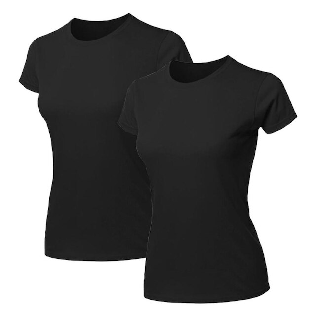 Kit 2 Blusa Feminina Camiseta Lisa Básica Algodão Camisa Baby Look Blusas