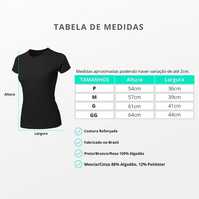 Kit 2 Blusa Feminina Camiseta Lisa Básica Algodão Camisa Baby Look Blusas